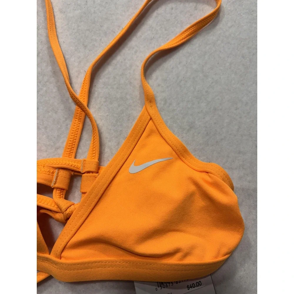 Nike Swim Bikini Top Womens XS Orange Triangle Hydrastrong NESSB002-825 NEW